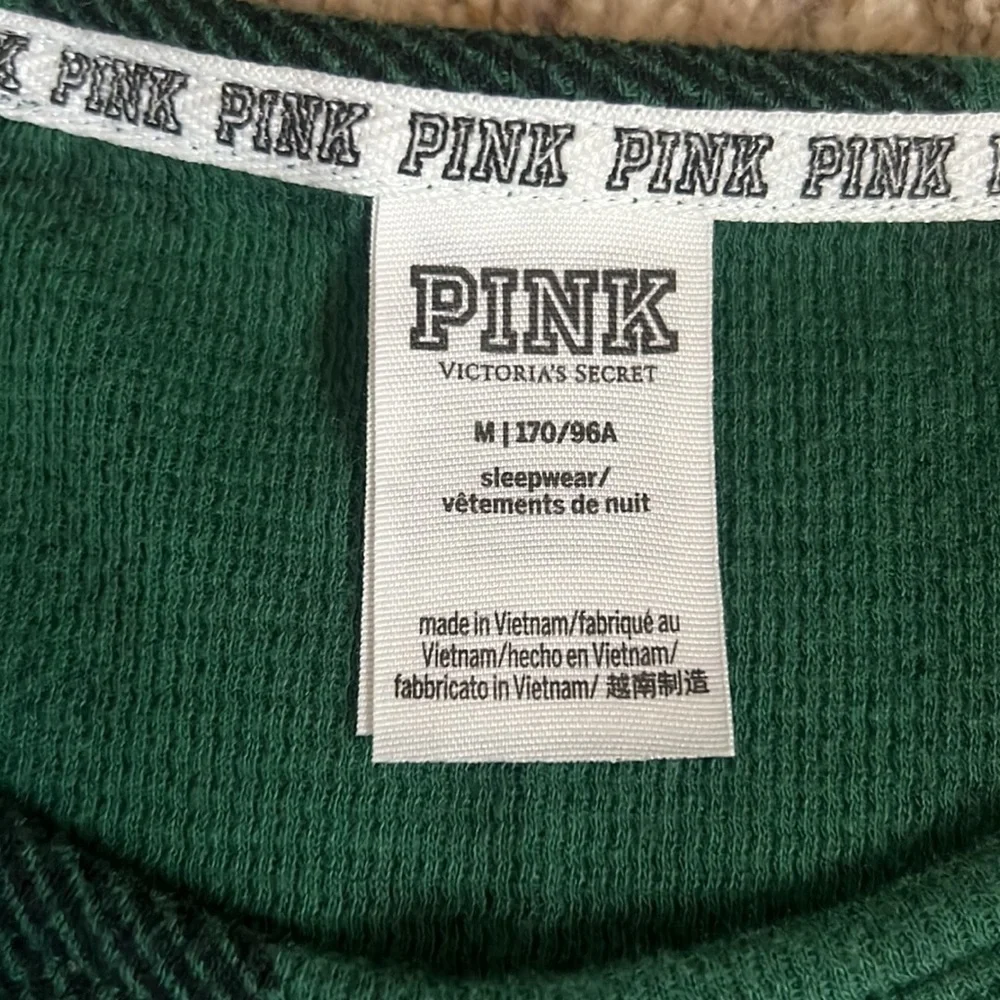 NEW Condition PINK Victoria’s Secret black/green plaid super soft 2-piece PJ set
